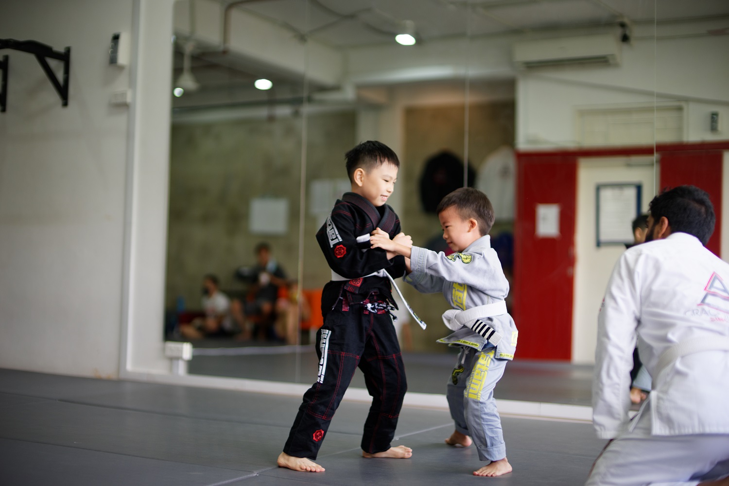 Young children in Tots Jiu-Jitsu class at GJJ Singapore